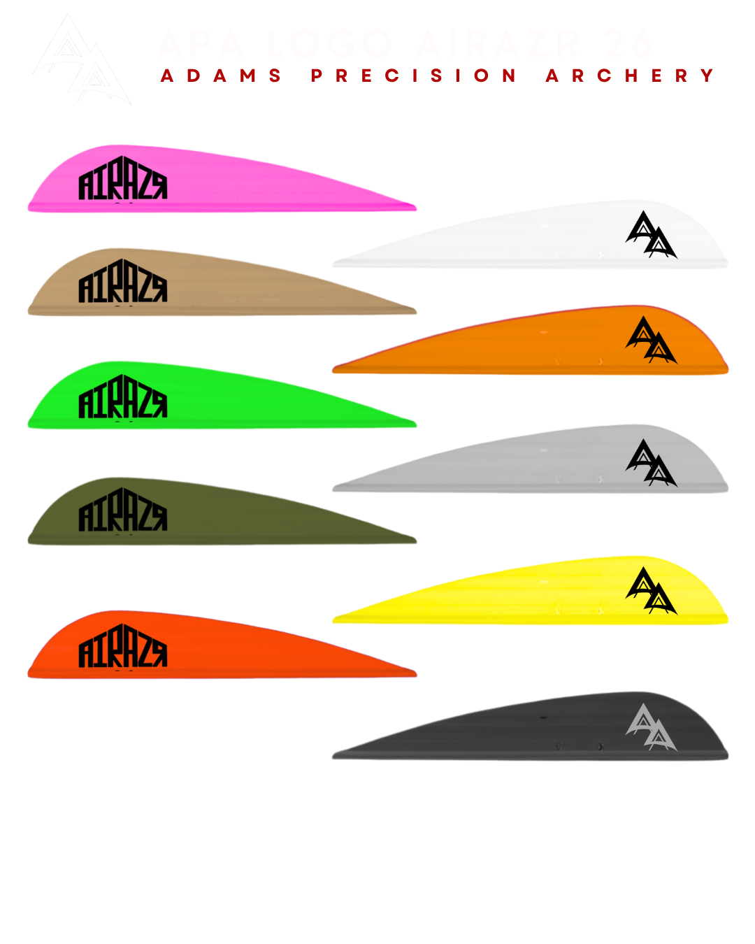ADAMS PRECISION ARCHERY LOGO VANES | AAE AIRAZR 26 - 40ct
