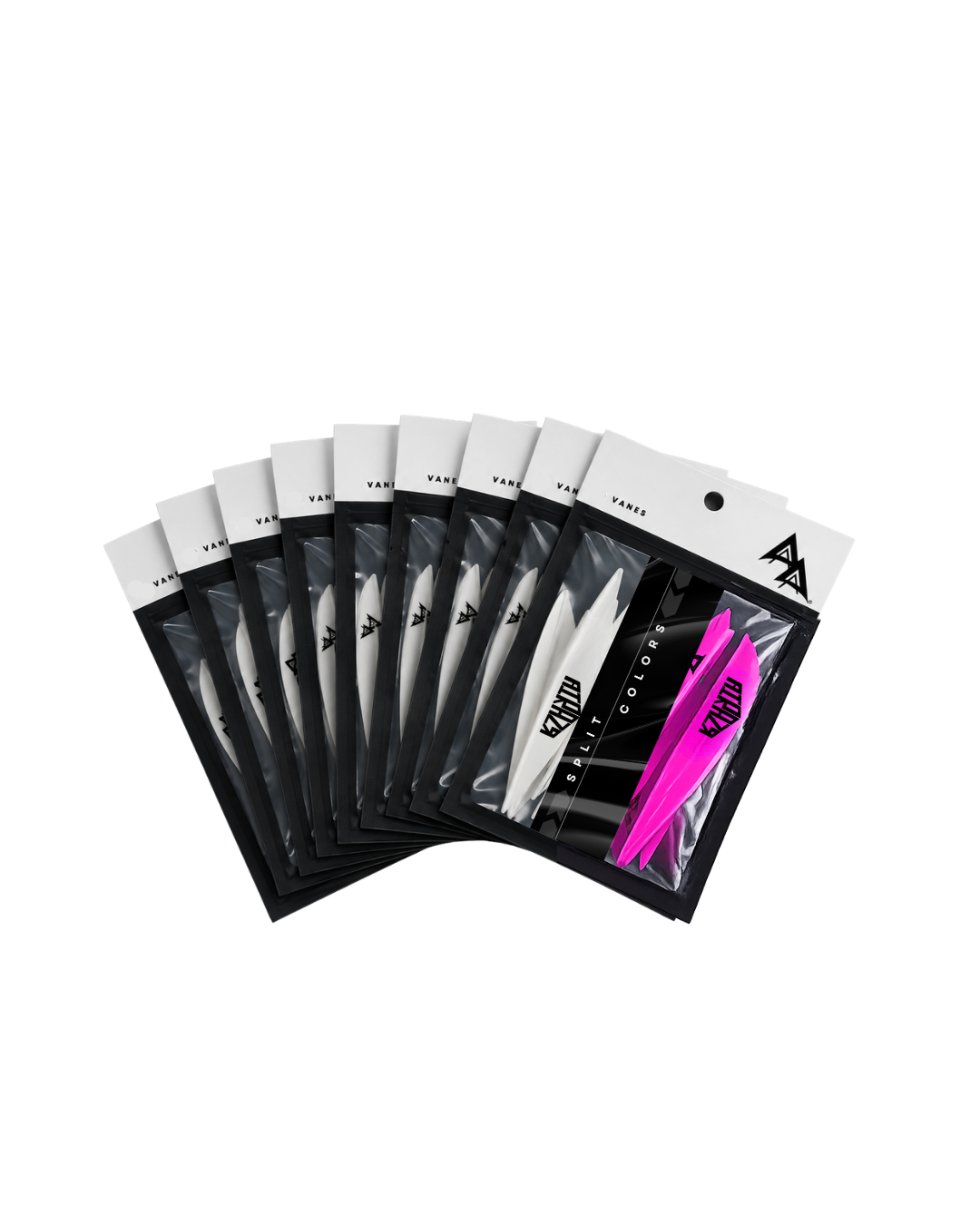 ADAMS PRECISION ARCHERY LOGO VANES | AAE AIRAZR 26 - 50ct SPLIT COLOR