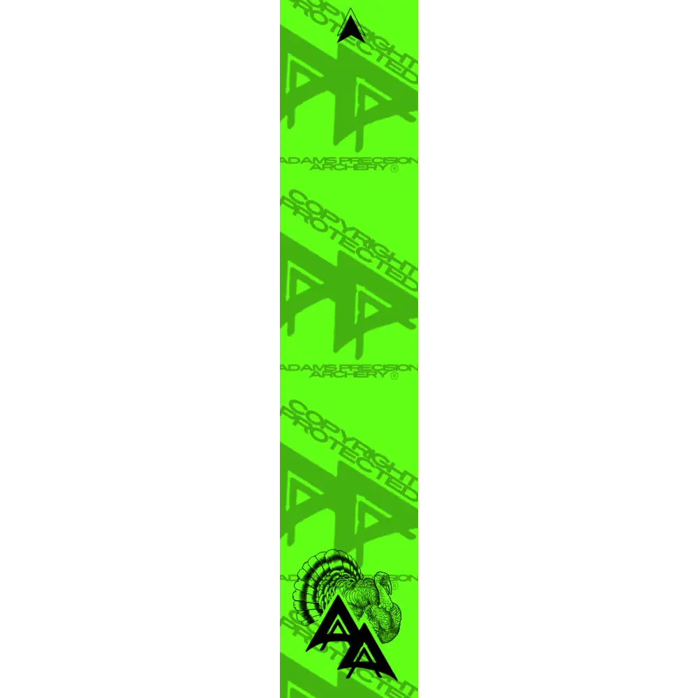APA GAME SERIES TURKEY FLO GREEN ARROW WRAP FLUORESCENT / TRADITIONAL