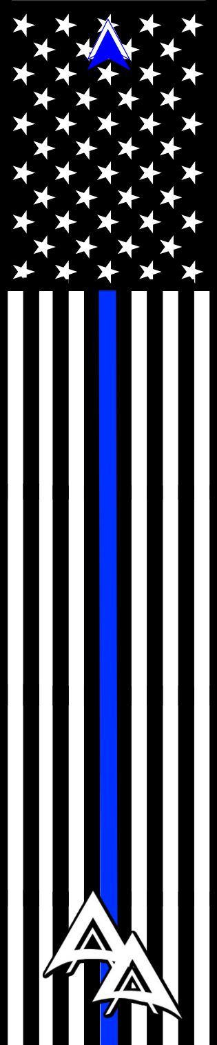 THIN BLUE LINE REFLECTIVE SIZE:  1