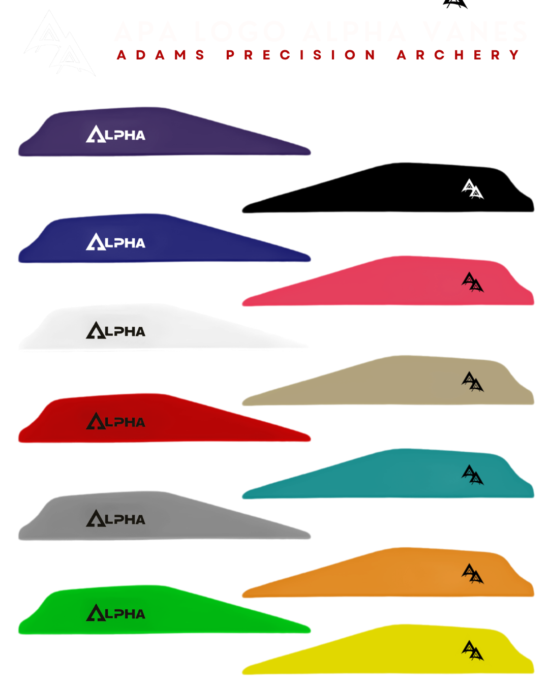 ADAMS PRECISION ARCHERY LOGO VANES | BOHNING ALPHA - 40ct