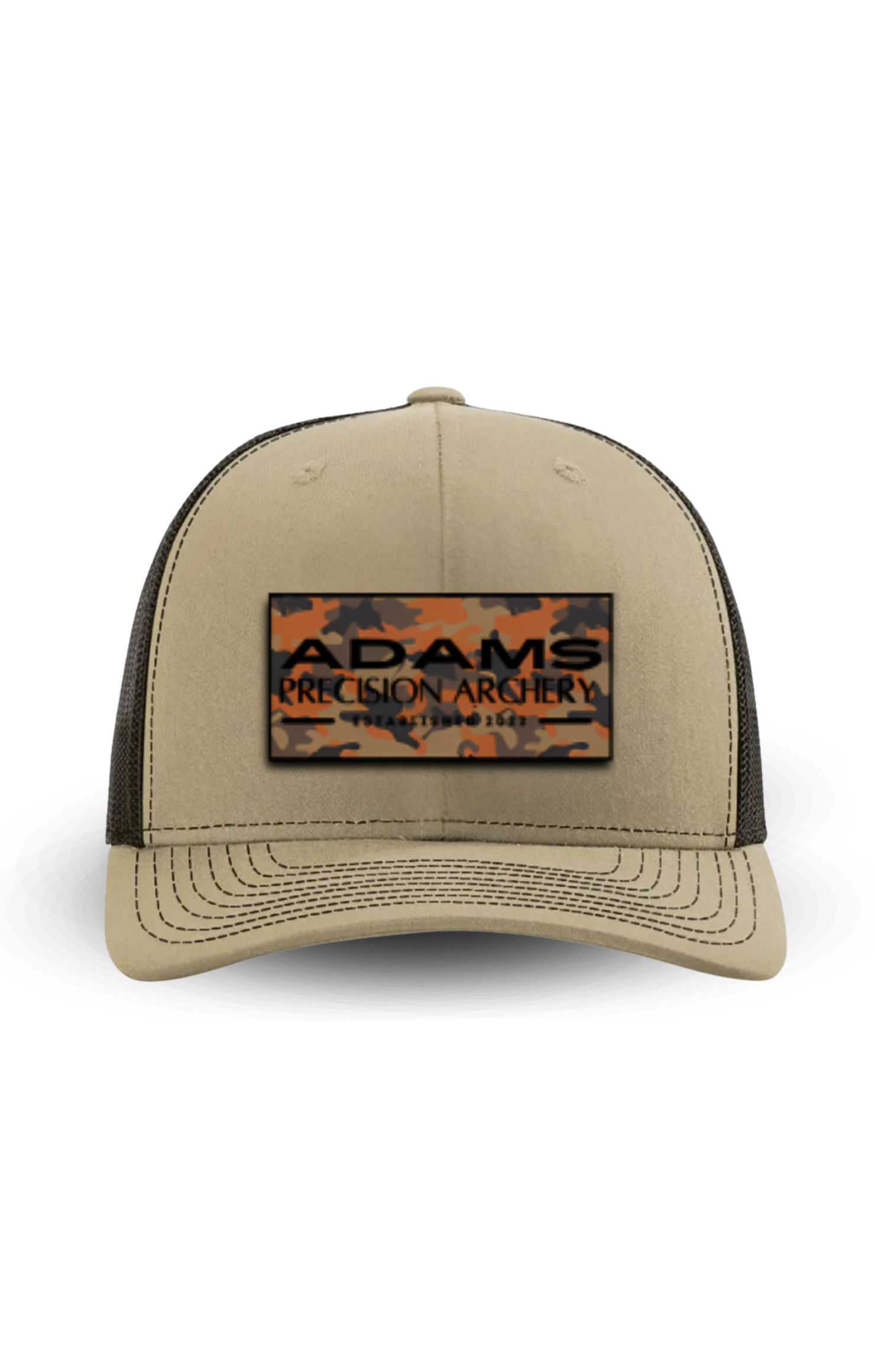 APA RICHARDSON 112 HAT - ORANGE CAMP CAMO PATCH RECTANGLE | KHAKI/COFFEE