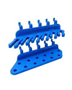Blue archery ARROW HOLDER with 'Adams Precision Archery' branding 